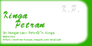 kinga petran business card